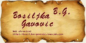 Bosiljka Gavović vizit kartica